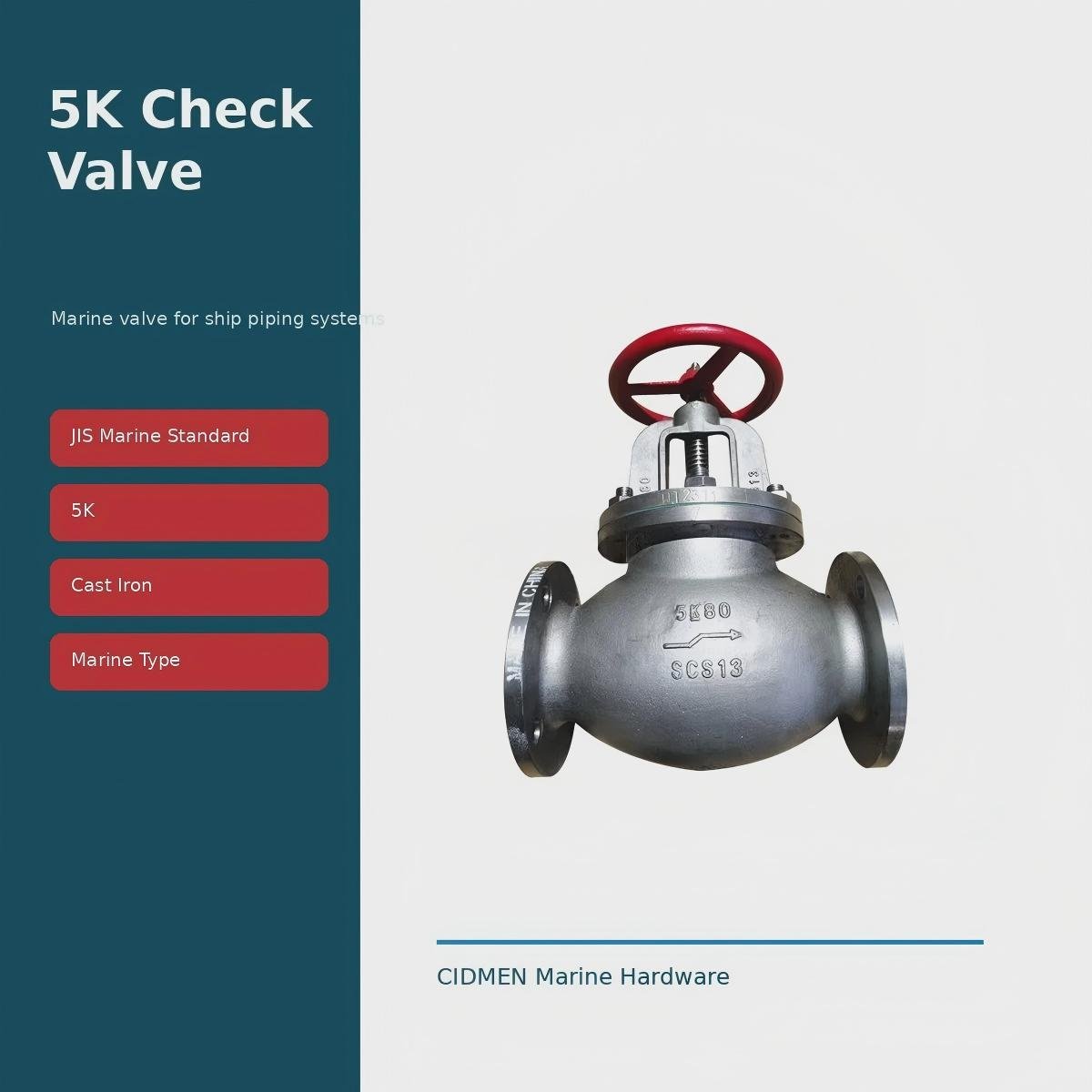JIS 5K F7319 Marine Seawater Check Valve for marine piping system