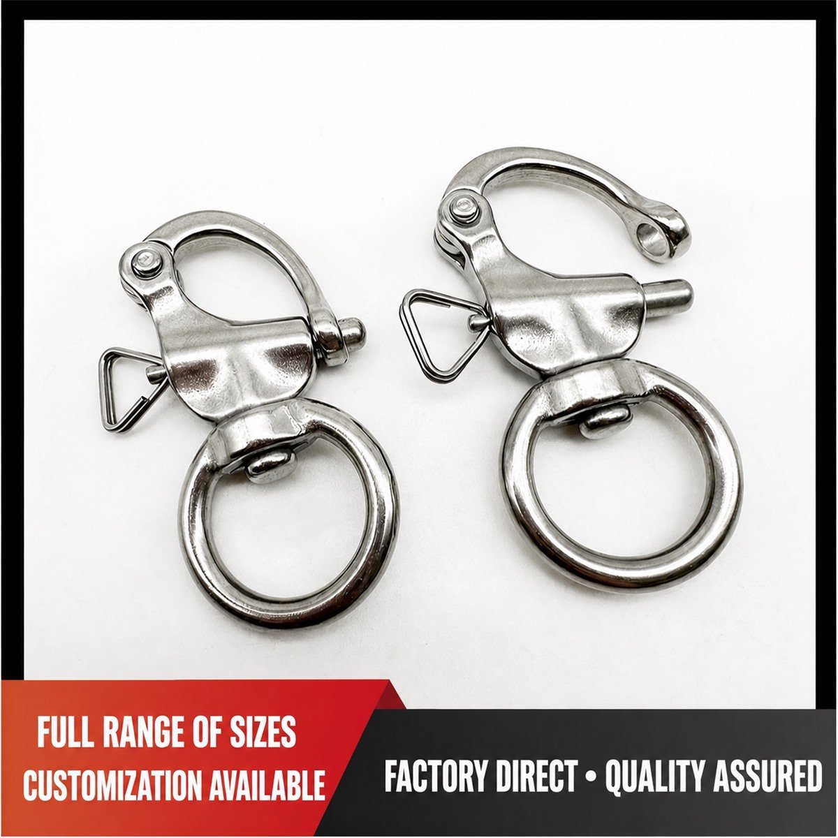 316 Stainless Steel Swivel Spring Snap Hook with Round Ring - main product view