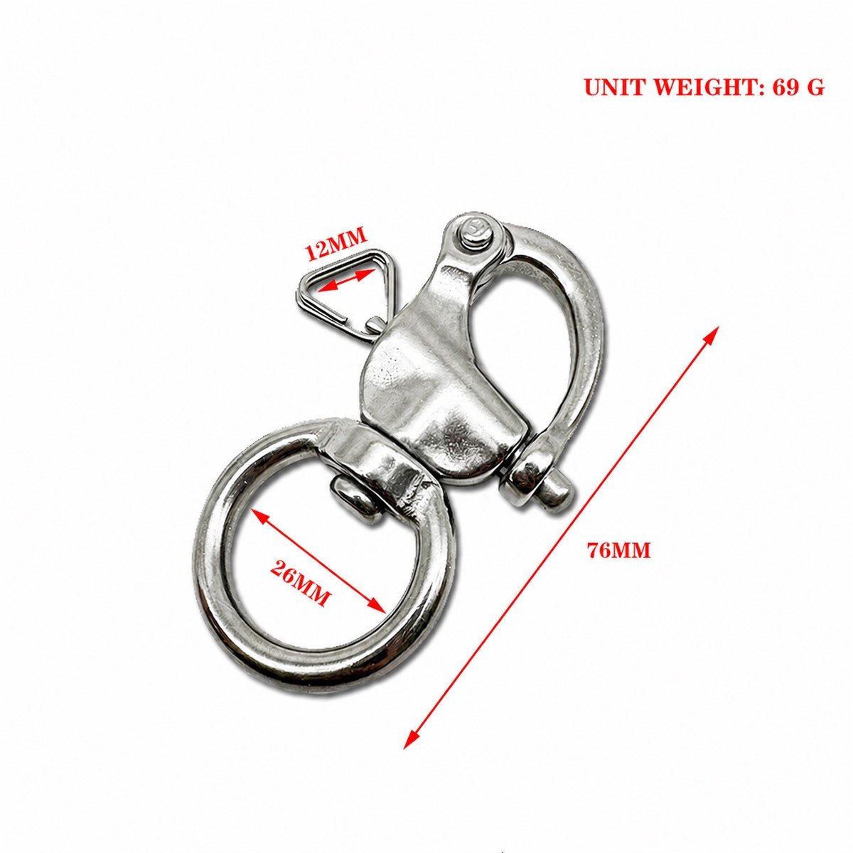 316 Stainless Steel Swivel Spring Snap Hook with Round Ring - product view 5