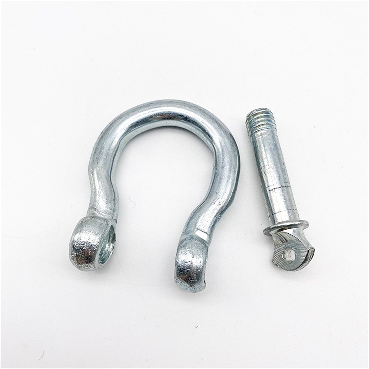Electro-Galvanized Carbon Steel European Bow Shackle for Marine Rigging - detail view 1