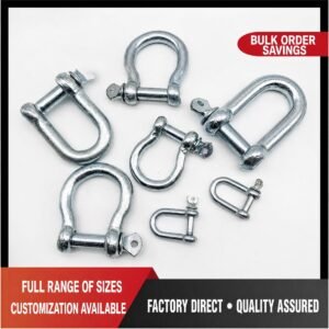 Electro-Galvanized Carbon Steel European Bow Shackle for Marine Rigging - main product view