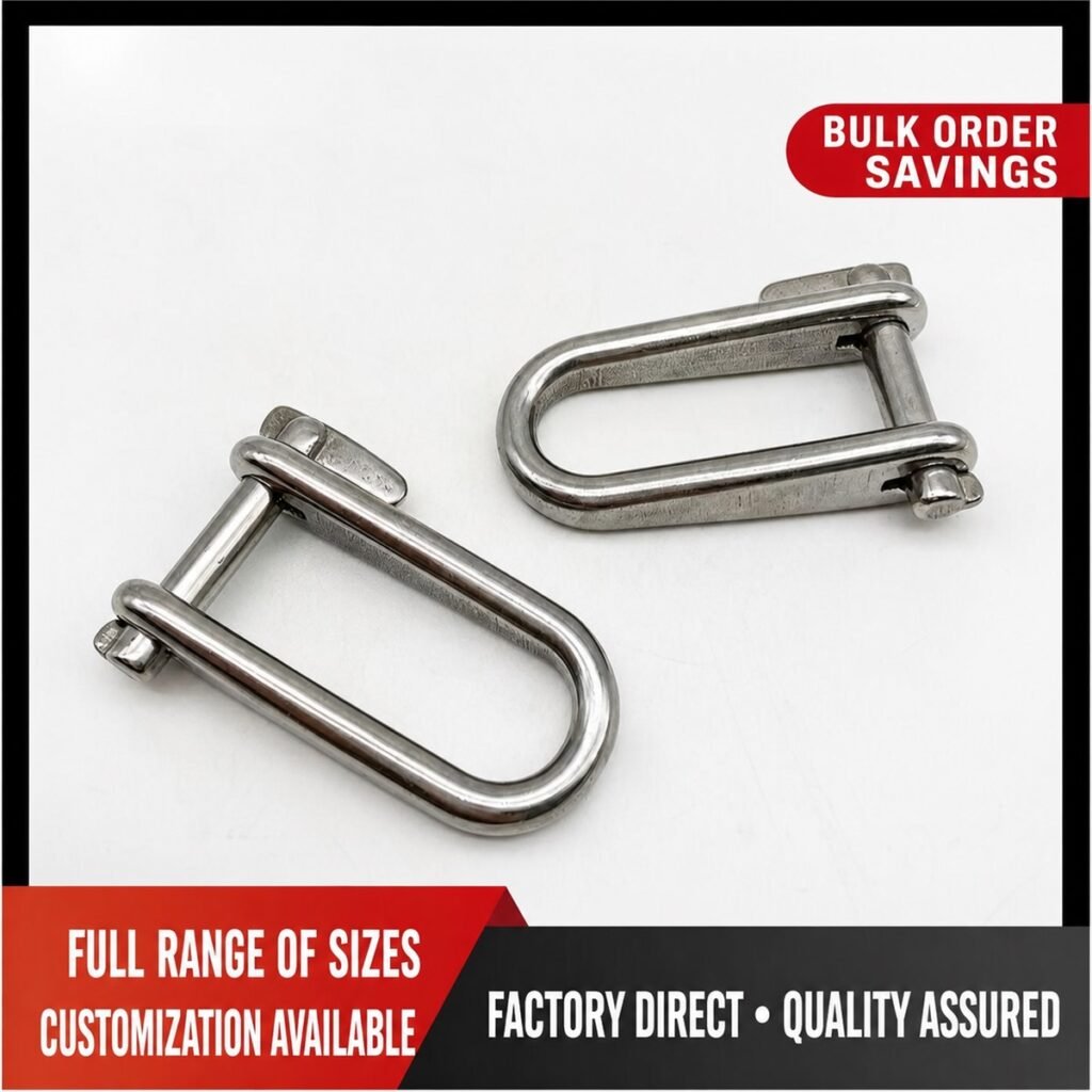 304/316 stainless steel key-pin shackle Woo product image for shackle and pin matching