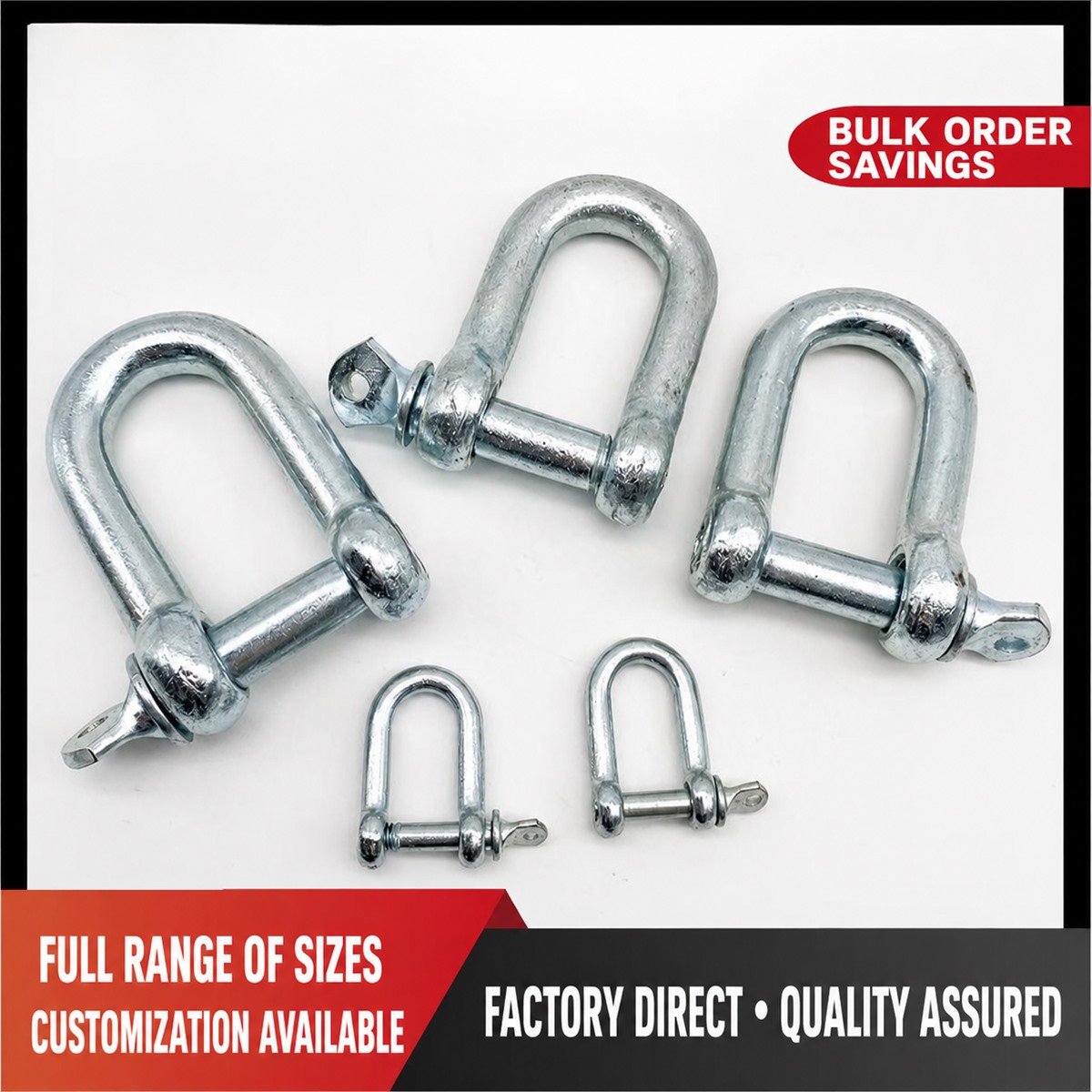 Electro-Galvanized Carbon Steel European D Shackle with Key Pin - main product view