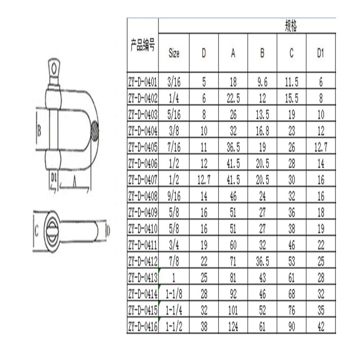 304 Stainless Steel D Shackle with Captive Pin for Marine Rigging - product view 2