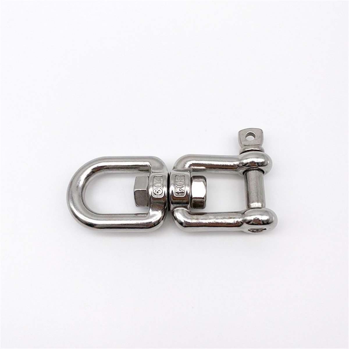 Stainless steel eye and jaw swivel - detail view one