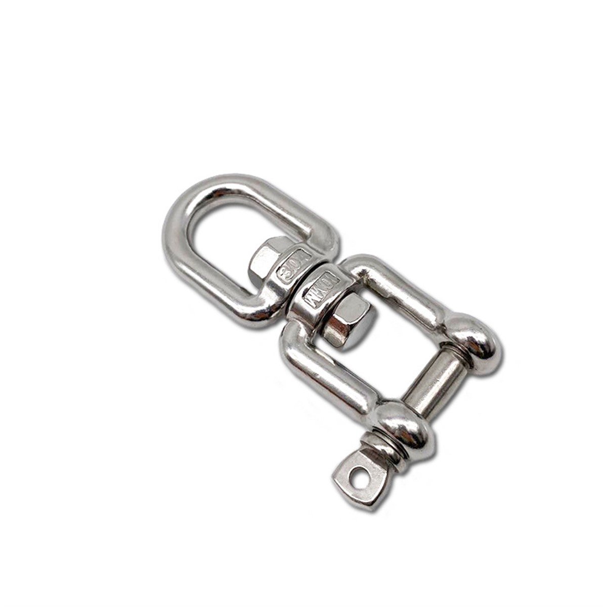 Stainless steel eye and jaw swivel - detail view two