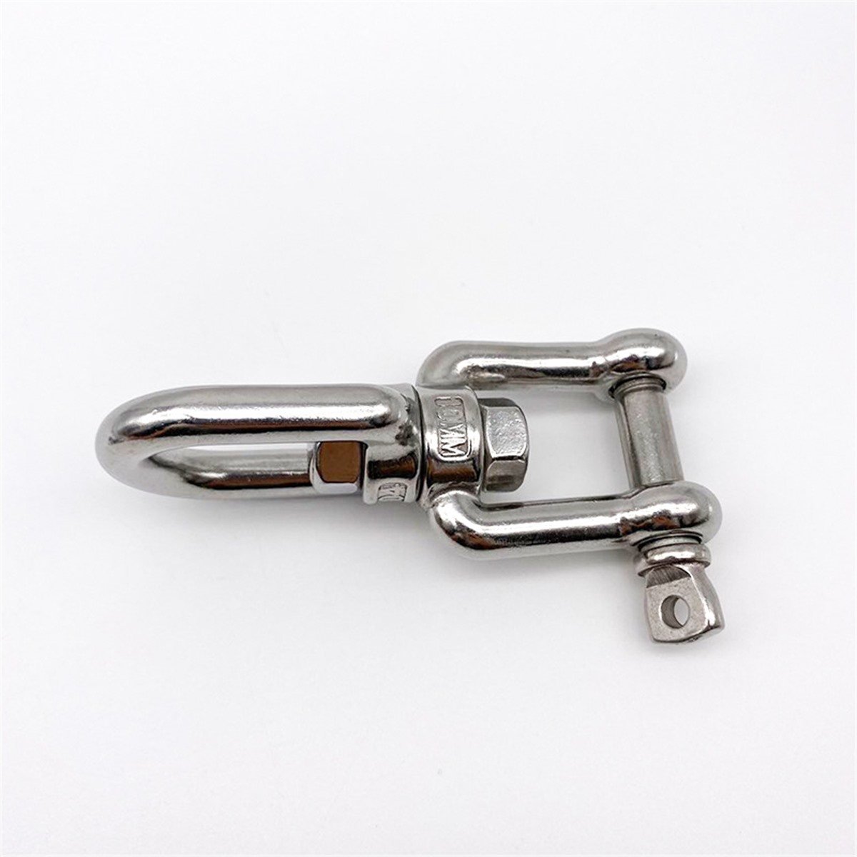 Stainless steel eye and jaw swivel - horizontal view
