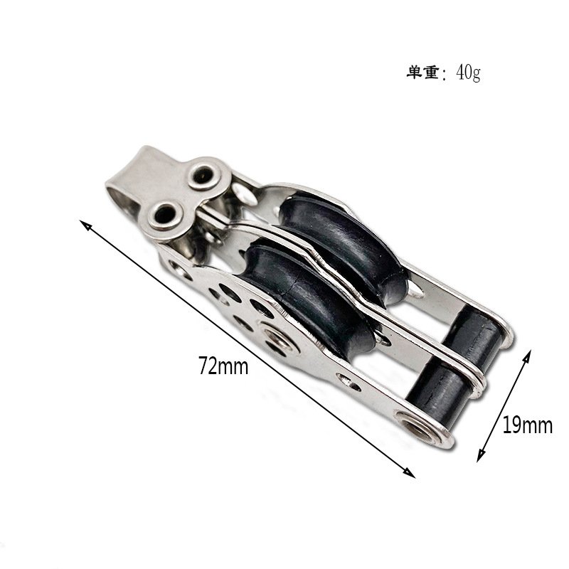 304/316 Stainless Steel Double Nylon Pulley Block - product image 4