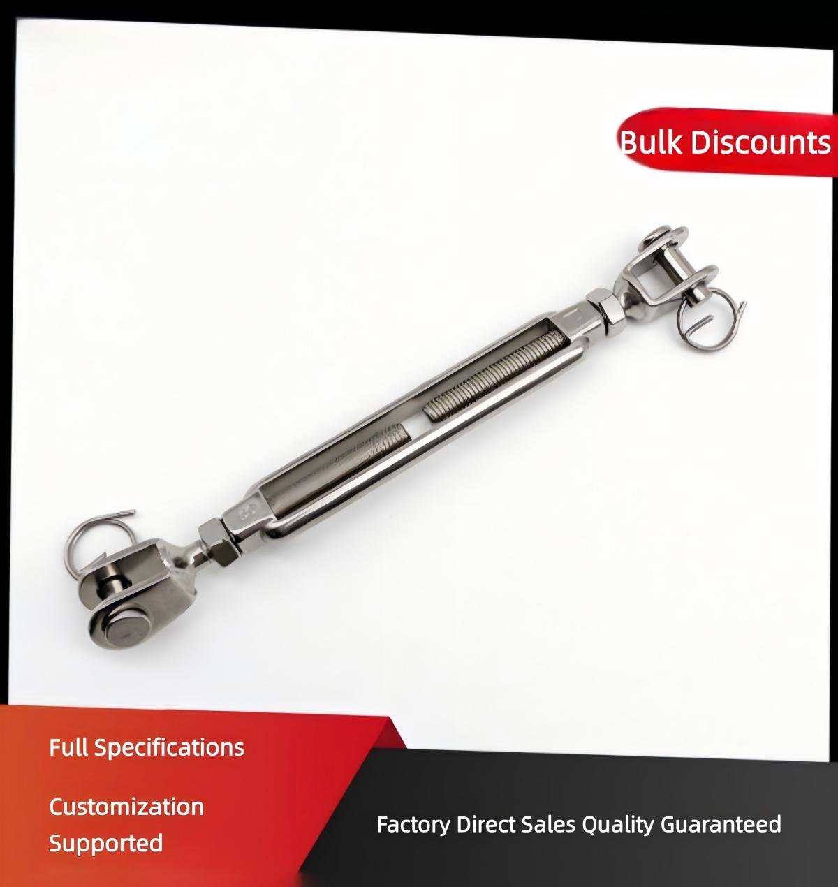 Stainless Steel Jaw and Jaw Open Body Turnbuckle