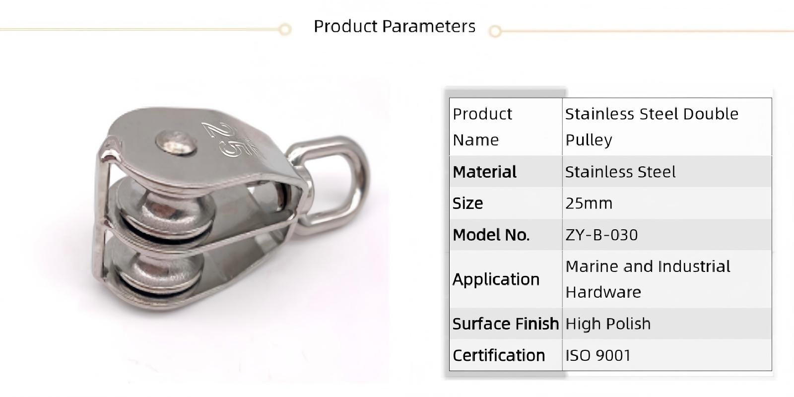 Stainless Steel Double Folding Nylon Pulley - product image 5