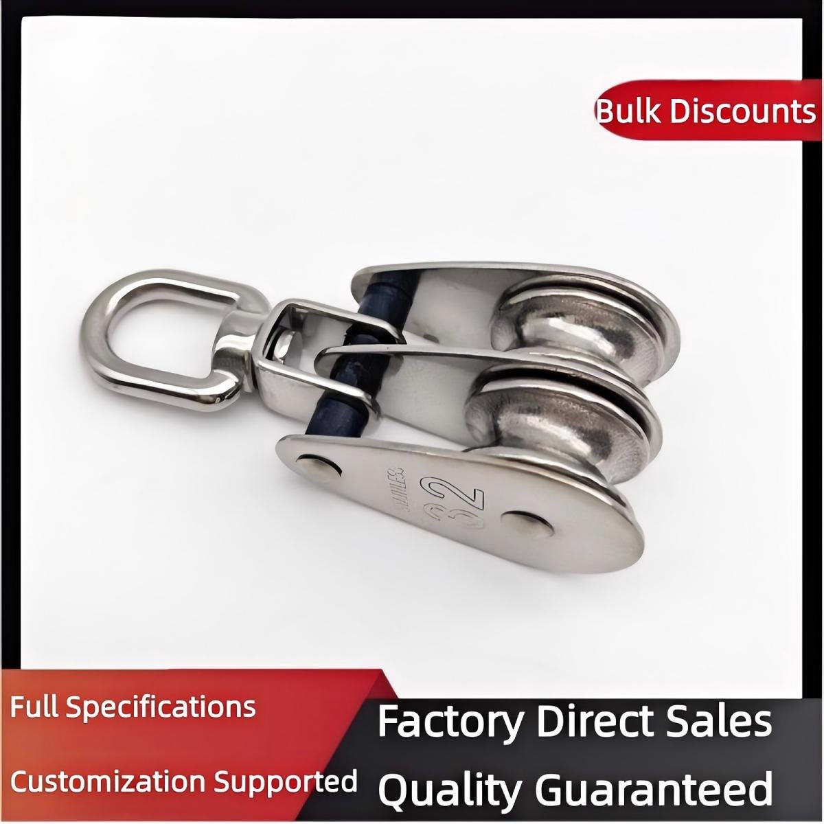 Stainless Steel Folding Double Nylon Pulley