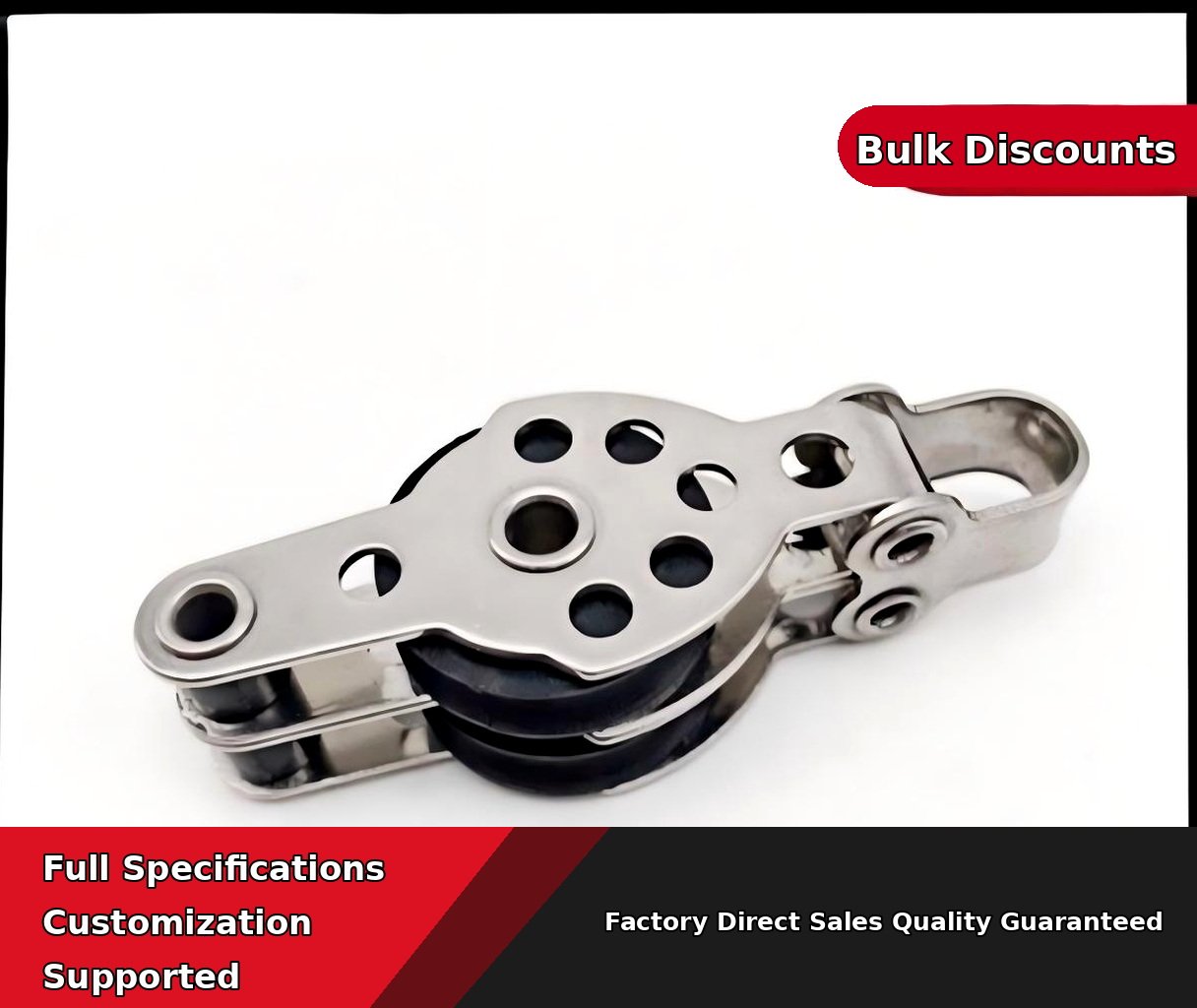 304/316 Stainless Steel Double Nylon Pulley Block