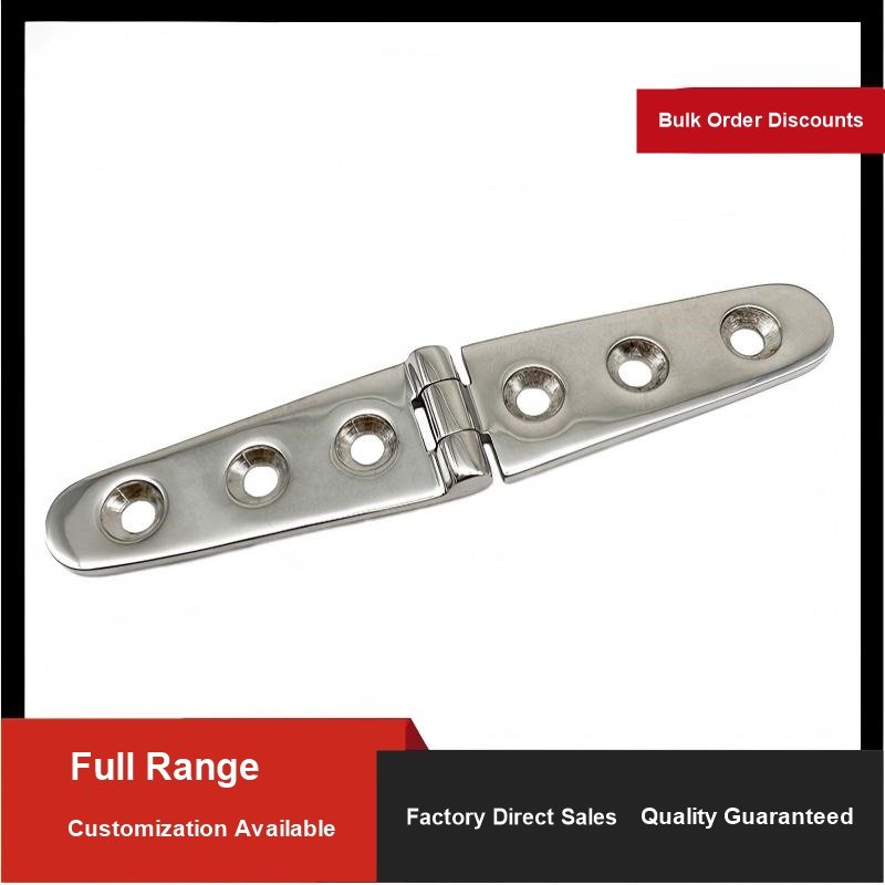 316 Stainless Steel Long Six-Hole Marine Hinge 152 x 30 mm for marine hatch and deck hardware