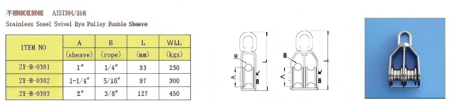 Stainless Steel Double Folding Nylon Pulley - product image 4