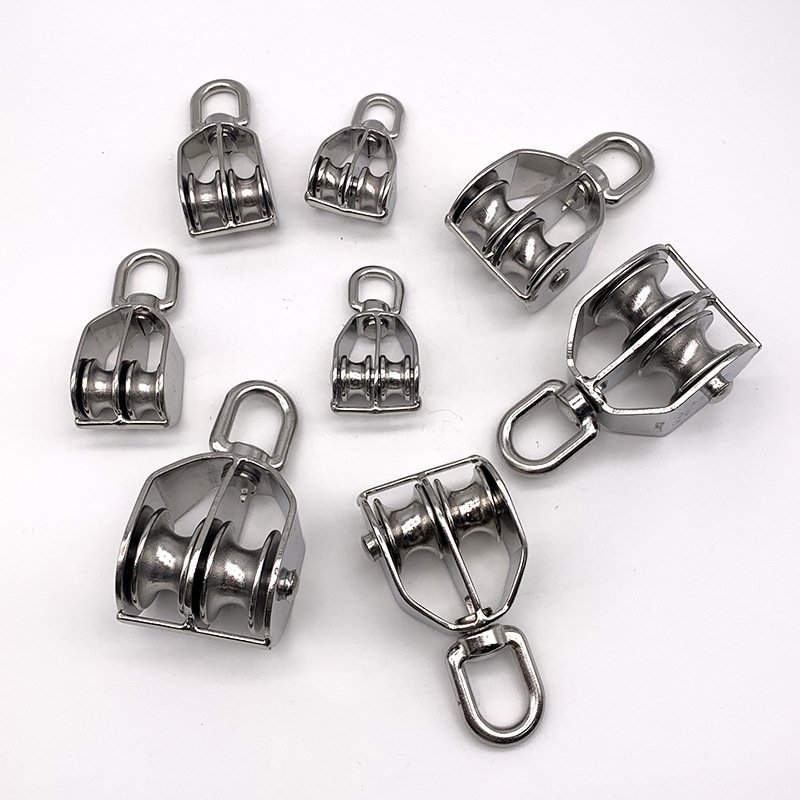 Stainless Steel Double Folding Nylon Pulley - product image 3
