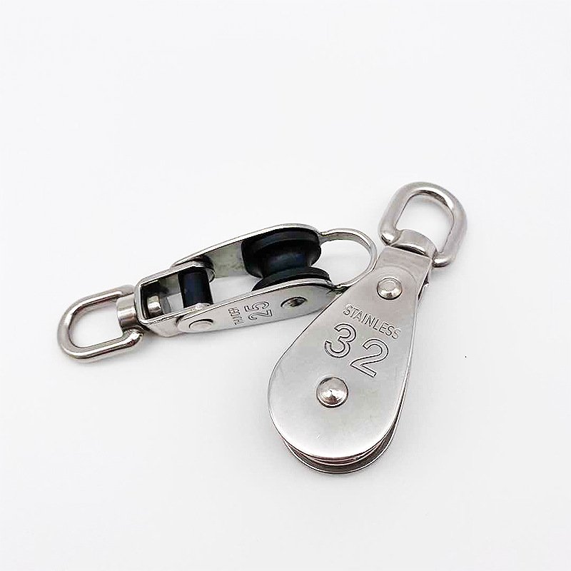 Stainless Steel Folding Single and Double Nylon Pulley - product image 7
