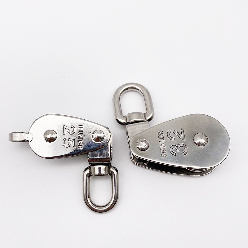 Stainless Steel Folding Single and Double Nylon Pulley - product image 6