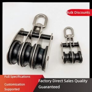Stainless Steel Folding Triple Nylon Pulley Block