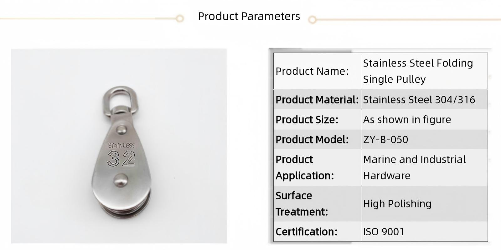 Stainless Steel Folding Single and Double Nylon Pulley - product image 9
