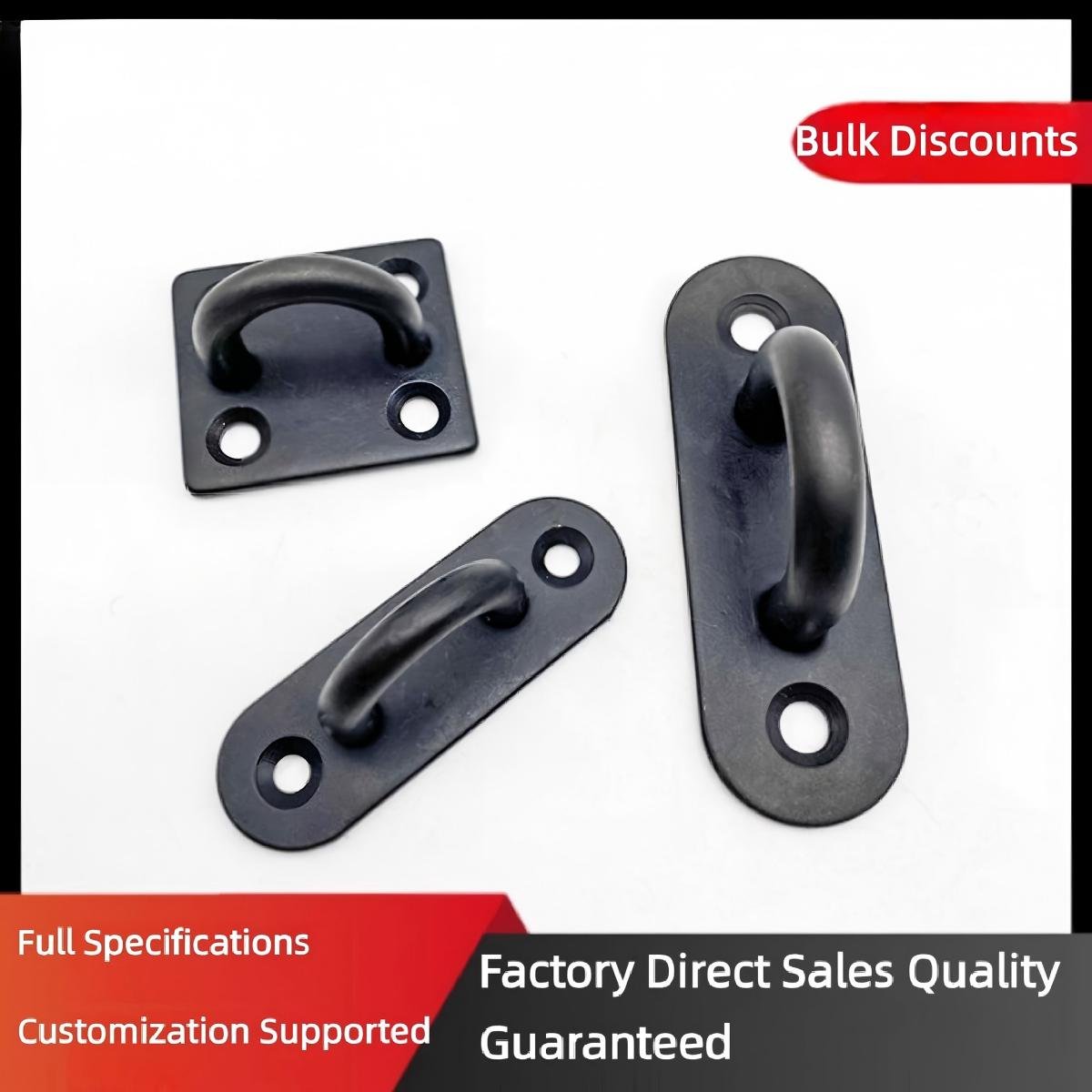 Black Stainless Steel Oval and Square Pad Eye